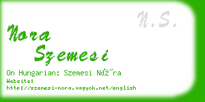 nora szemesi business card